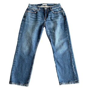 Loft Made And Loved The Curvy Straight Crop Medium Wash Jeans Size 26/2